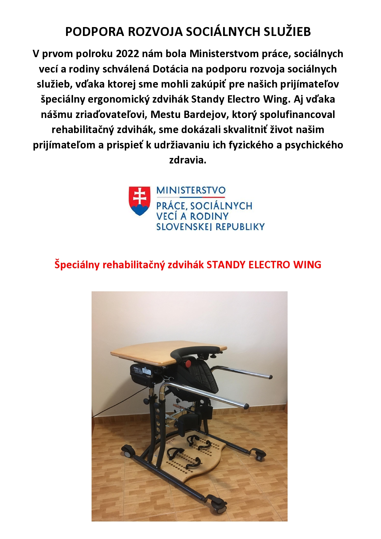 PODPORA ROZVOJA SOCIALNYCH SLUZIEB